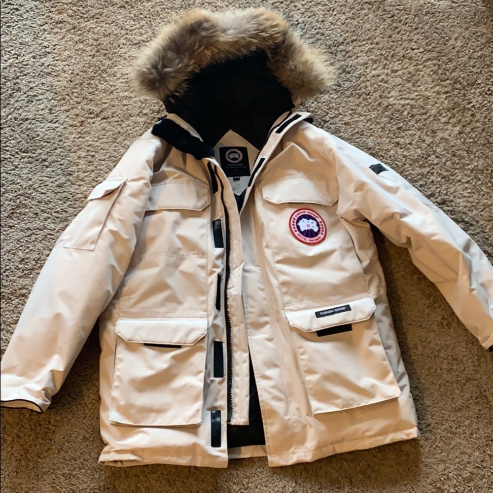 White Canada Goose Expedition Medium Parka Jacket